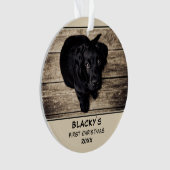 Welpe First Christmas Personalisiert Pet Foto Ornament (Vorderseite)