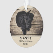 Welpe First Christmas Personalisiert Pet Foto Ornament (Vorderseite)