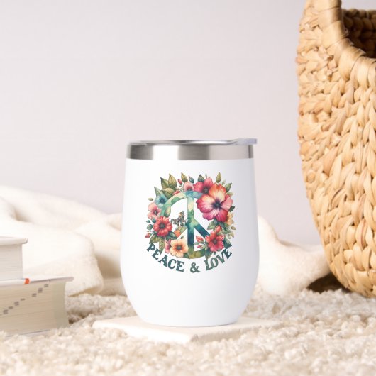 Welpe & Floral 70er Retro "Peace & Liebe" (Wohnzimmer)