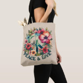 Welpe & Floral 70er Retro "Peace & Liebe" Tasche (Von Nahem)