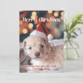 Welpe Foto Frohe Weihnachten (Stehend Vorderseite)