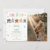 Welpe Geburtstag Einladung Hund Party Pawty Foto (Vorderseite)