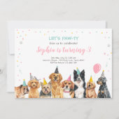Welpe Geburtstag Einladung Hund Party Pawty Girl (Vorderseite)
