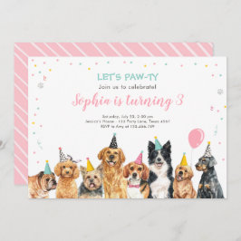 Welpe Geburtstag Einladung Hund Party Pawty Girl