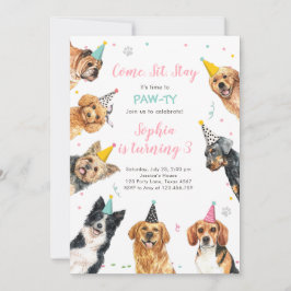 Welpe Geburtstag Einladung Hund Party Pawty Girl