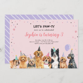Welpe Geburtstag Einladung Hund Party Pawty Pink