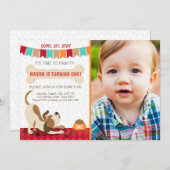 Welpe Geburtstag Einladung Paw-ty Puppy Party (Vorne/Hinten)