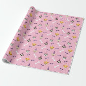 Welpe Geburtstagsparty Wrapping Papier Pink & Lila Geschenkpapier (Ungerollt)