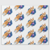 Welpe genießt Weihnachten Geschenkpapier (Flach)