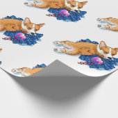 Welpe genießt Weihnachten Geschenkpapier (Ecke)