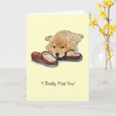 Welpe golden Retriever traurig Hund vermisst Sie Karte (Gelbe Blume)