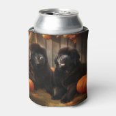 Welpe Herbst Kürbis Dosenkühler (Kanne Vorderseite)