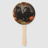 Welpe Herbst Kürbis Fächer (Rückseite)