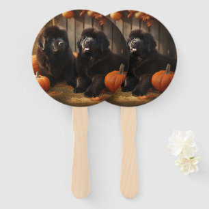 Welpe Herbst Kürbis Fächer