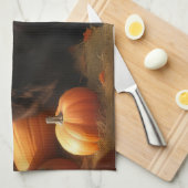 Welpe Herbst Kürbis Geschirrtuch (Viertel Falte)