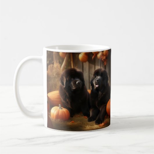 Welpe Herbst Kürbis Kaffeetasse (Links)