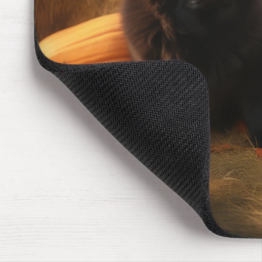 Welpe Herbst Kürbis Mousepad (Ecke)