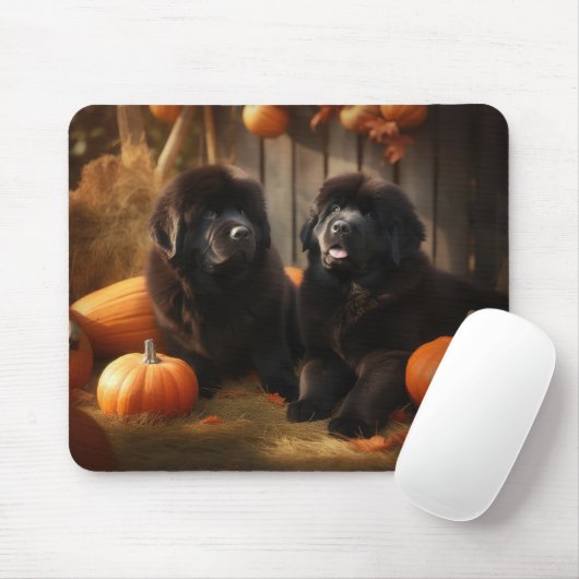 Welpe Herbst Kürbis Mousepad (Mit Mouse)