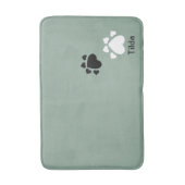 Welpe Herz Paws Muster Schwarz-Weiß Badematte (Vorderseite Vertikal)