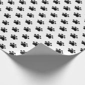 Welpe Herz Paws Muster Schwarz-Weiß Geschenkpapier (Ecke)