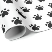 Welpe Herz Paws Muster Schwarz-Weiß Geschenkpapier (Rolleneckpunkt)