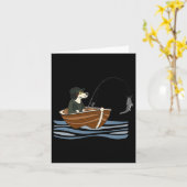 Welpe Hund Angler Fischen Jagd Funny Pet Enthusius Karte (Gelbe Blume)