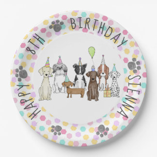 Welpe Hund Birthday Pawty Pappteller