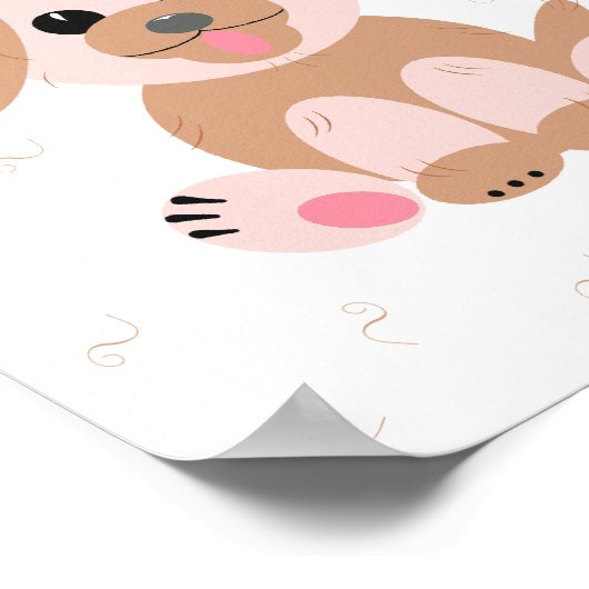 Welpe Hund Cartoon Pastel Personalisiert neutral Poster (Ecke)