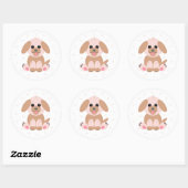 Welpe Hund Cartoon Pastel Personalisiert Runder Aufkleber (Blatt)