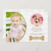 Welpe Hund Danke, dass Sie Foto Paw-Ty Paw Krawatt Dankeskarte (Vorne/Hinten)