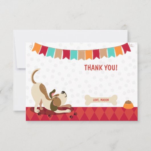 Welpe Hund danke Ihnen Card Paw-Ty Paw Krawatte Bo (Vorderseite)