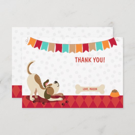 Welpe Hund danke Ihnen Card Paw-Ty Paw Krawatte Bo (Vorne/Hinten)