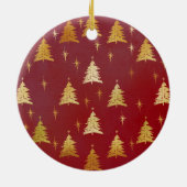 Welpe Hund Erste Weihnachten Custom Pet Foto - Red Keramik Ornament (Hinten)