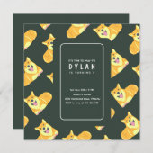 Welpe Hund Geburtstag Einladung Platz Party Pawty (Vorne/Hinten)