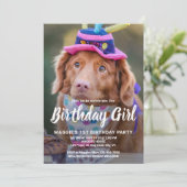 Welpe Hund Geburtstag Personalisierten Begleiter F Einladung (Stehend Vorderseite)