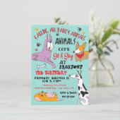 Welpe Hund Geburtstagsfeier Einladung (Stehend Vorderseite)