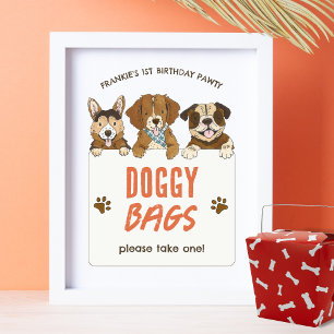 Welpe Hund Geburtstagsparty favorisiert Signierung Poster