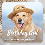 Welpe Hund Geburtstagsparty Personalisiertes Tier  Rechteckiger Pappuntersetzer<br><div class="desc">Geburtstagskind! Fügen Sie Ihre Touch zu Ihrer Welpen- oder Hundegeburtstagsfeier hinzu, mit diesem einfachen Foto-Geburtstagsjungen, der Hunde-Geburtstagsparty-Untersetzer gestaltet. Fügen Sie das Lieblings-Foto Ihres Nachwuchses hinzu und personalisieren Sie mit dem Namen, der Geburtstagsnummer. Wechseln Sie in den Geburtstagskind eines Jungen. Besuchen Sie unsere Kollektion für die passende Geburtstagsdekoration von Haustieren und...</div>