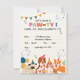 Welpe Hund Geburtstagsparty Welpenpau Einladungen