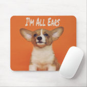 Welpe Hund ich bin ganz Ohr, Niedlich Meme Mousepad (Mit Mouse)
