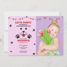 Welpe Hund Lasse Pawty Birthday Boy Foto Einladung