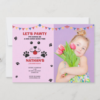 Welpe Hund Lasse Pawty Birthday Boy Foto Einladung