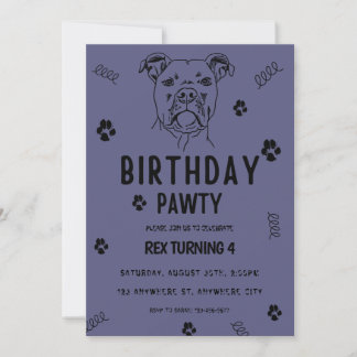 Welpe Hund Lasse Pawty Geburtstagsparty Einladung