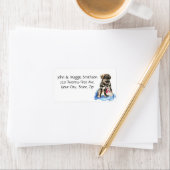 Welpe Hund mit Running Showart-Adressetikett Adressaufkleber (Insitu)