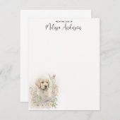 Welpe Hund Moderne Wasserfarbe Golden Retriever Mitteilungskarte (Vorne/Hinten)