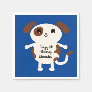 Welpe Hund Niedlich farbenfroh Kind's Geburtstagsp Serviette