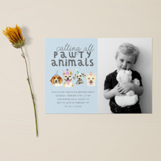 Welpe Hund Party Tiere Geburtstag Foto Einladung