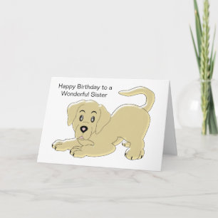 Welpe Hund Personalisiert Sister Birthday Karte