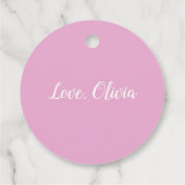 Welpe Hund Pink Pawty Geburtstag Geschenkanhänger (Rückseite)