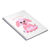 Welpe Hund Pink Personalisierter Cartoon Einfach Notizblock (Rechte Seite)